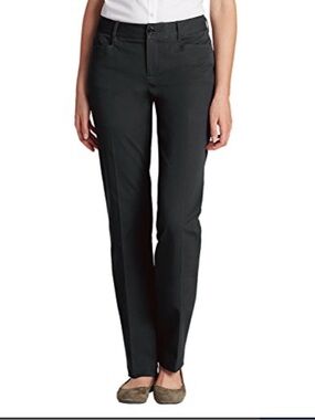 Eddie Bauer TALL Black Curvy Stayshape Twill Pants 6 Long NWOT Cotton Stretch